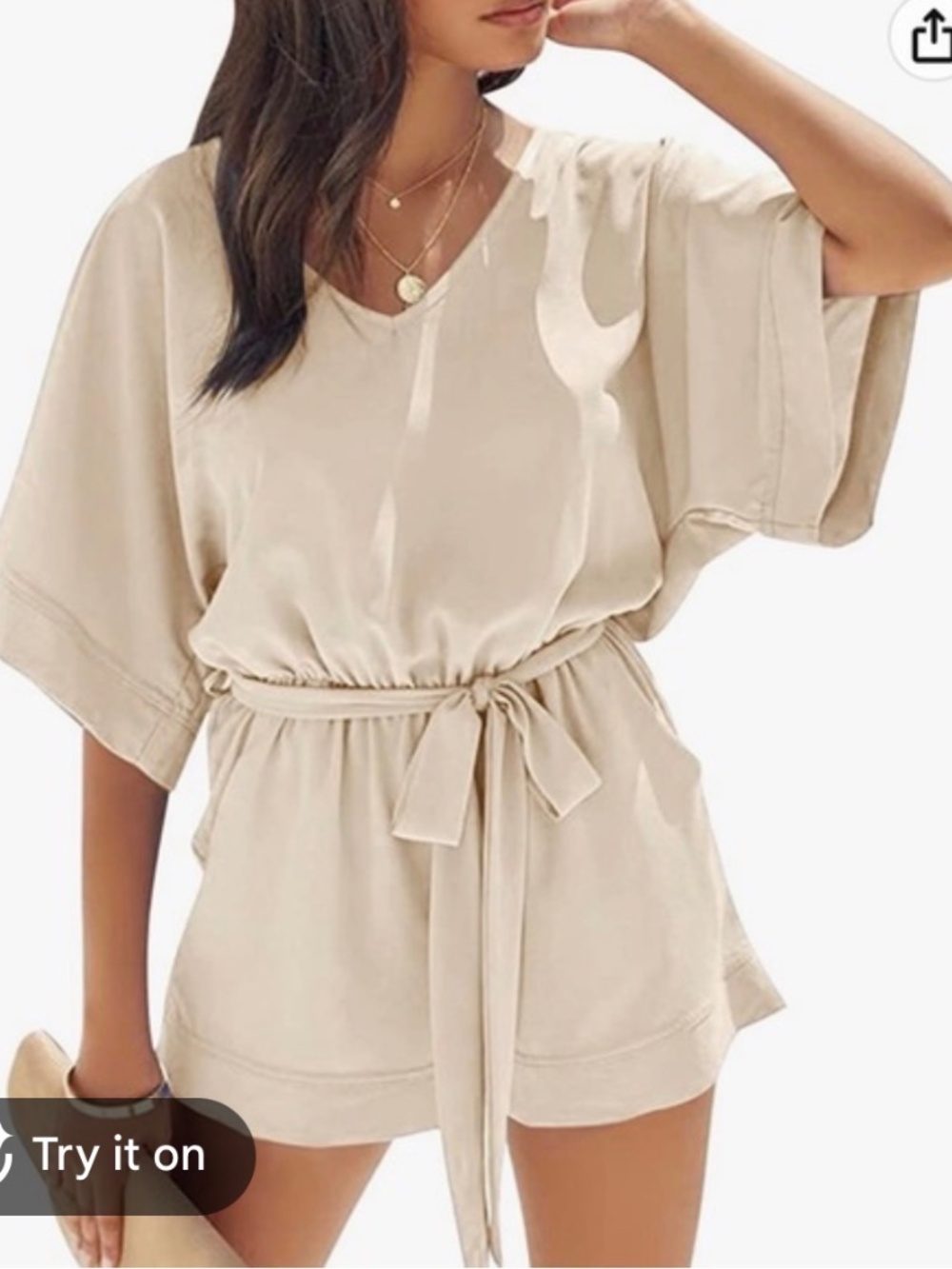 Chic beige/taupe romper Small